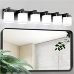 Guliaofo 6-Light Black Bathroom Light Fixtures, E26 Base Vanity Lights