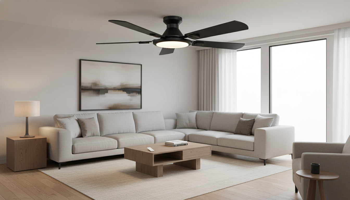 TCL Ceiling Fans with Lights, 52 Inch Low Profile Ceiling Fan with Light and Remote Control