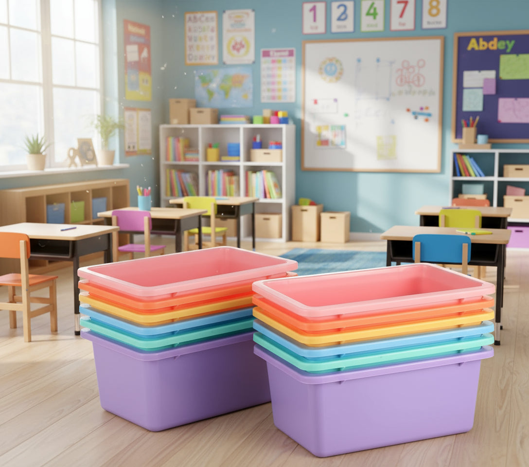 Zonon 12 Pcs Plastic Cubby Storage Bins