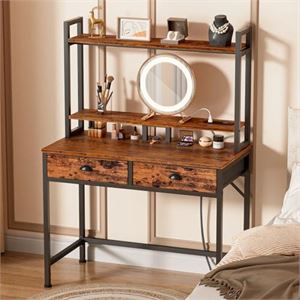 Furologee 36 Inch Small Desk with Hutch