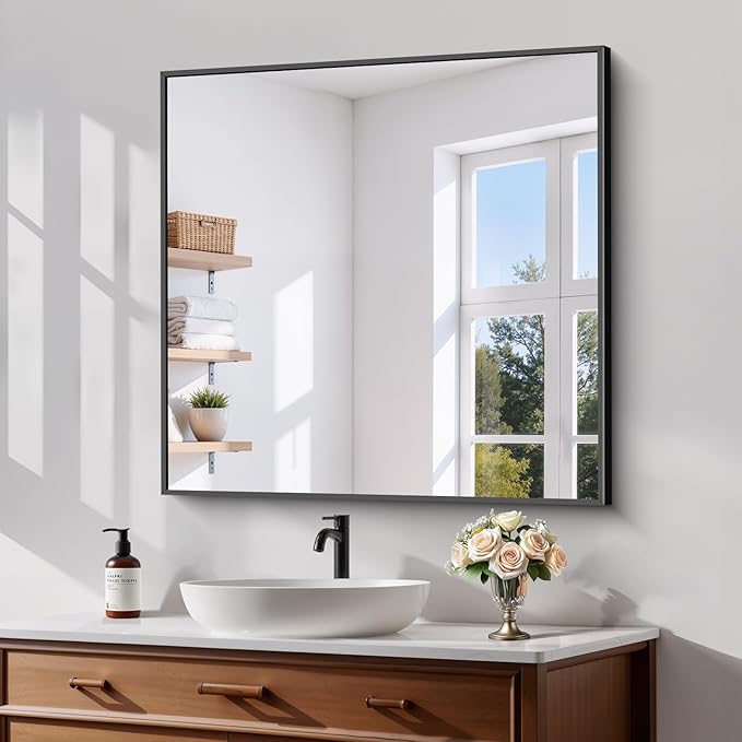 Koonmi Black Framed Bathroom Mirror