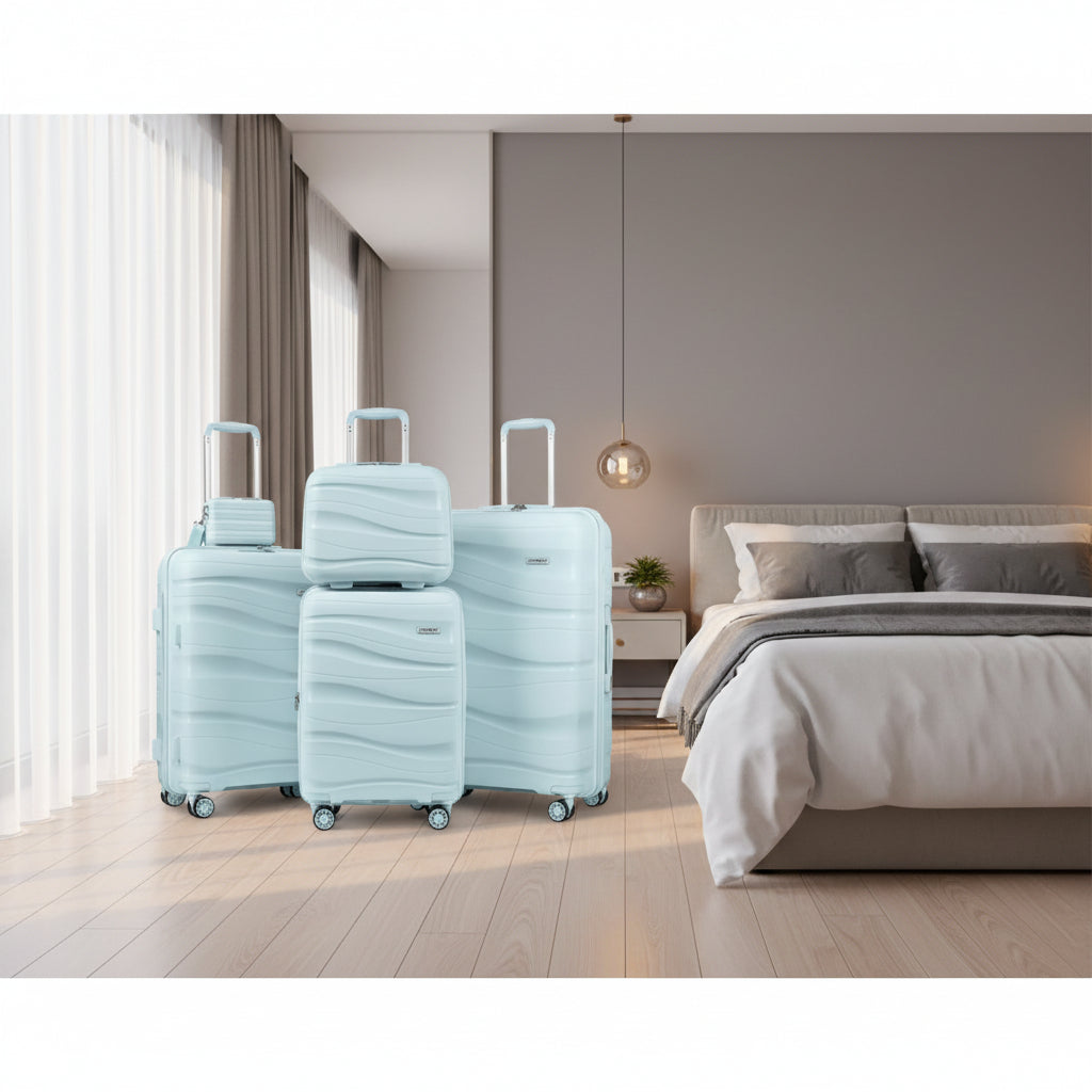 Melalenia - 4 Luggage Sets PP Hardside Spinner Luggage