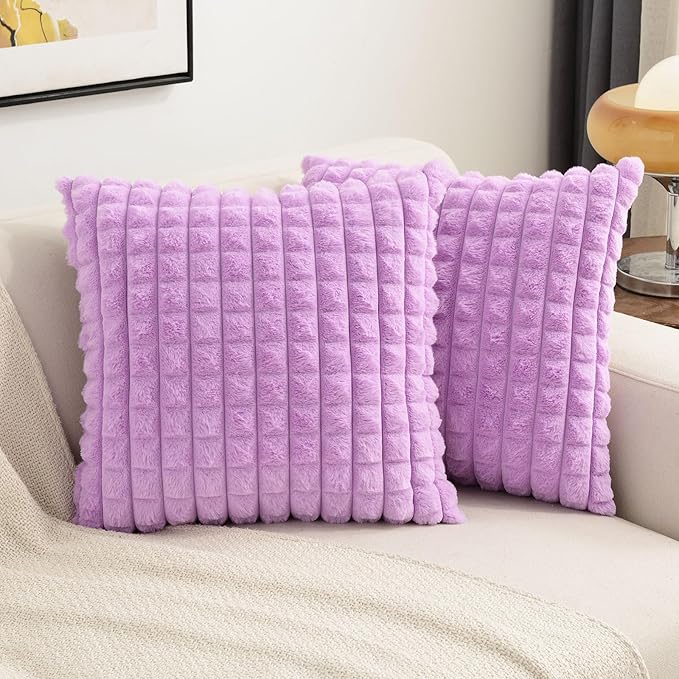 FUTEI Purple Decorative Throw Pillow Covers 24x24 Inch Set of 2