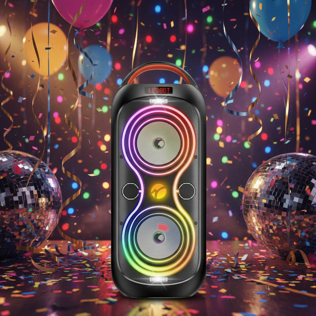 Speakers Bluetooth Wireless- 120dB Loud Sound, Dynamic 8 LED Lights