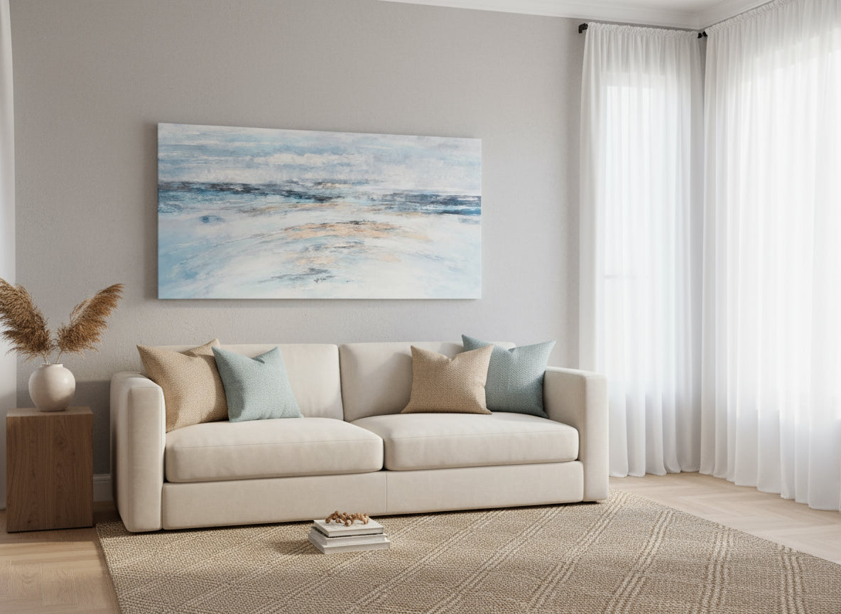 extra-large framed wall art blue huge canvas