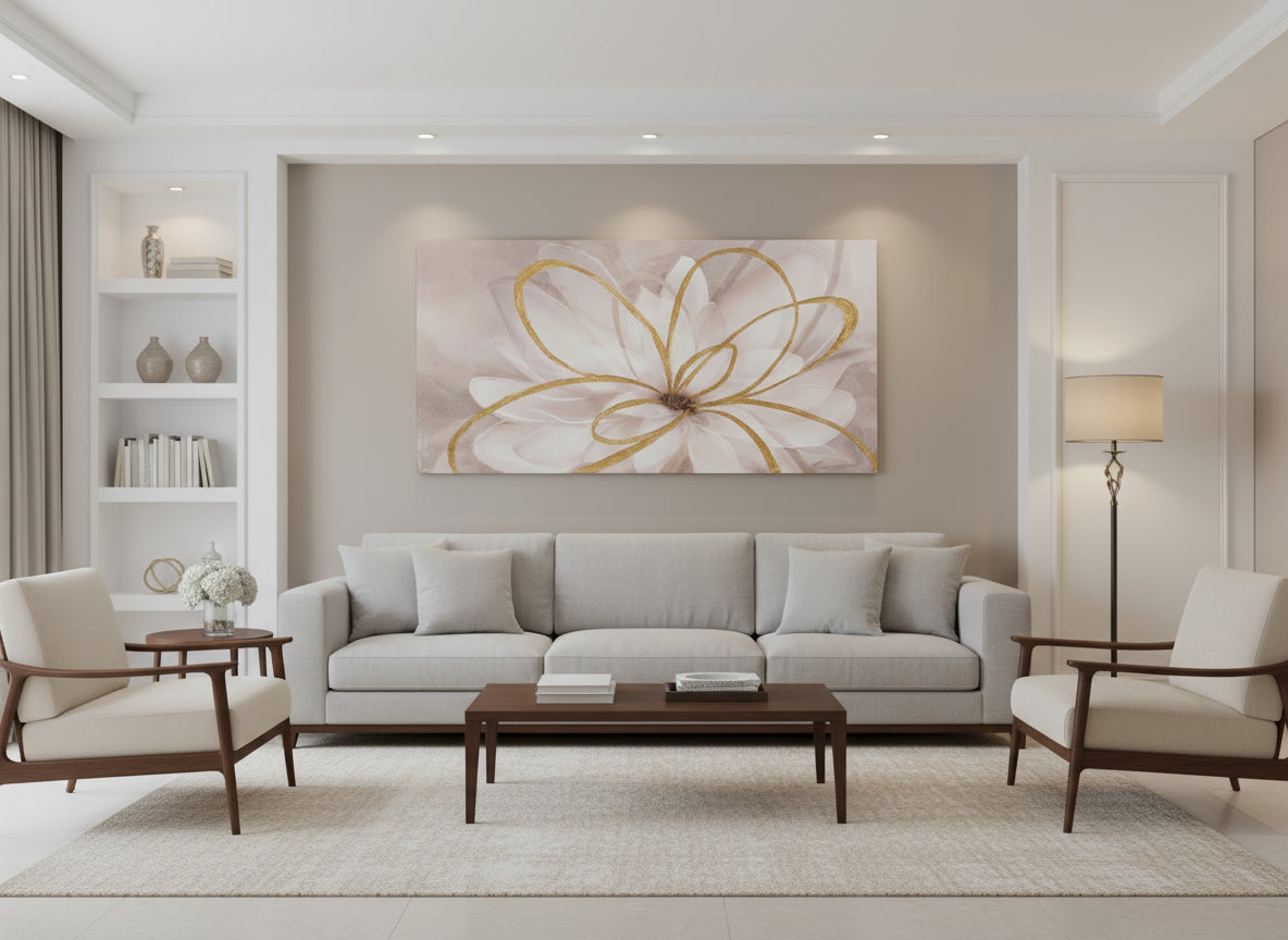 KUREFUL LARGE PAINTING FLOWER CVANVAS
