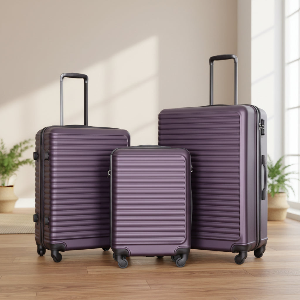 Travel house 3 Piece Hard side Luggage Set Hardshell Lightweight Suitcase