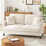 Loveseat Sofa,65" Comfy Teddy Fleece Love Seat Couch