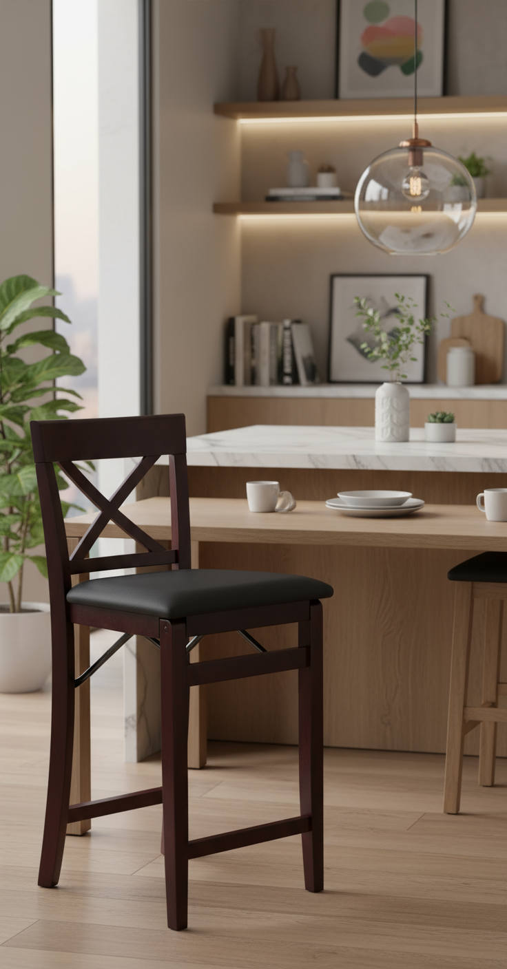 Linon Triena X back folding counter chair