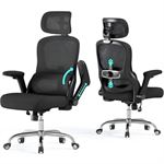 Veratric Ergonomic Office Chair: 400LBS Computer Desk Chair Comfy-Black Big