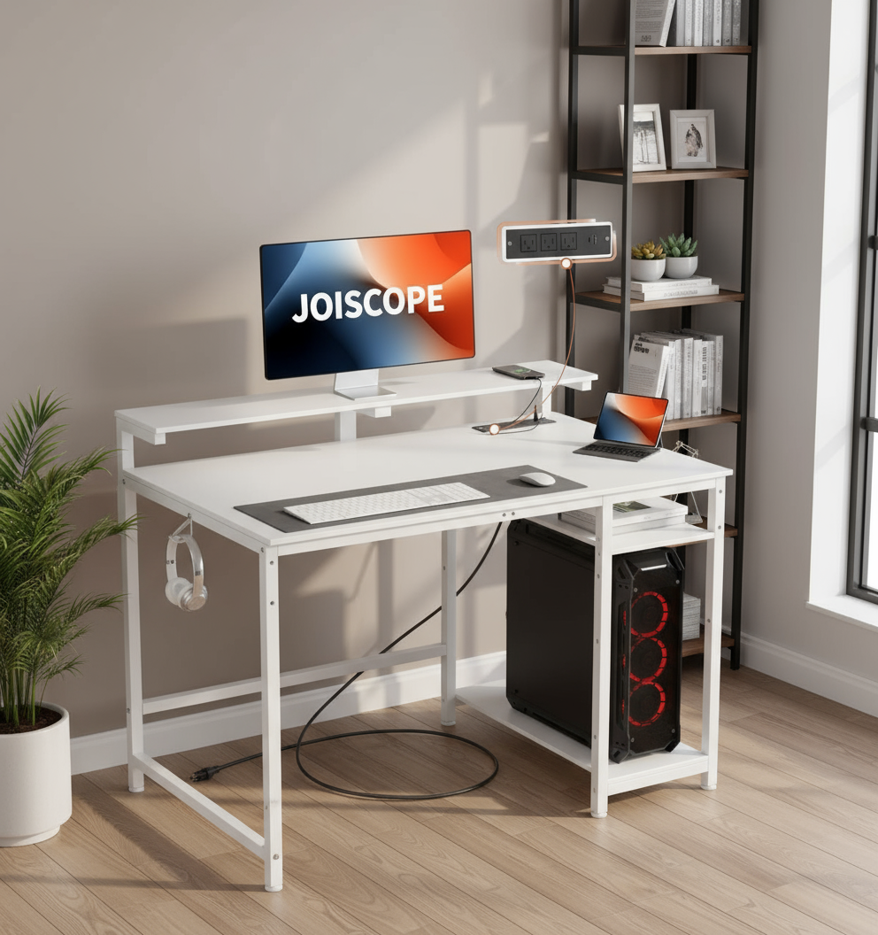 JOISCOPE Computer Desk with USB & Type-C Outlet
