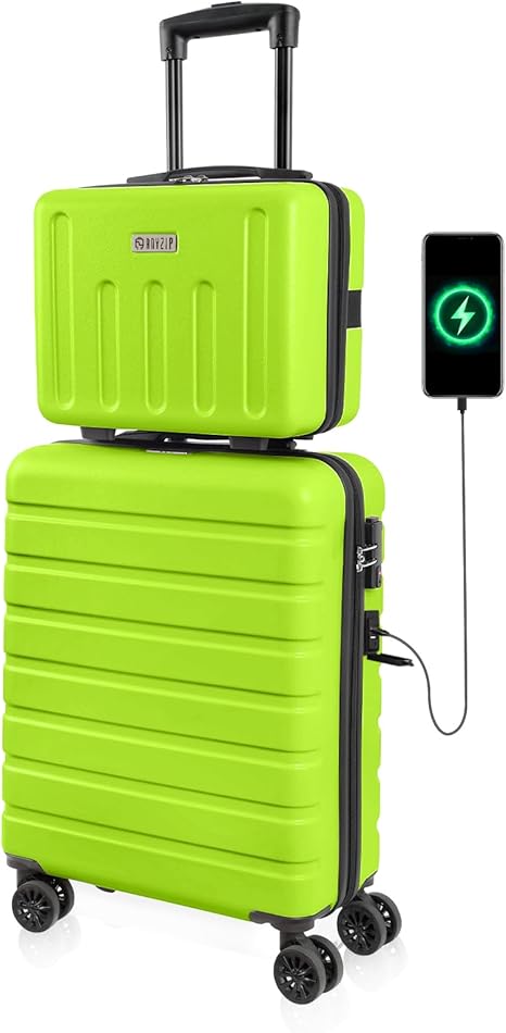 AnyZip Suitcase, 20" Carry on Luggage