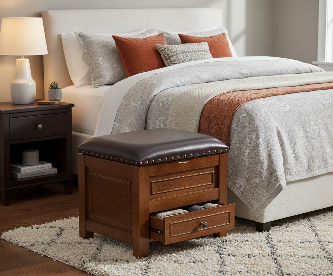 Storage Ottoman with Drawer